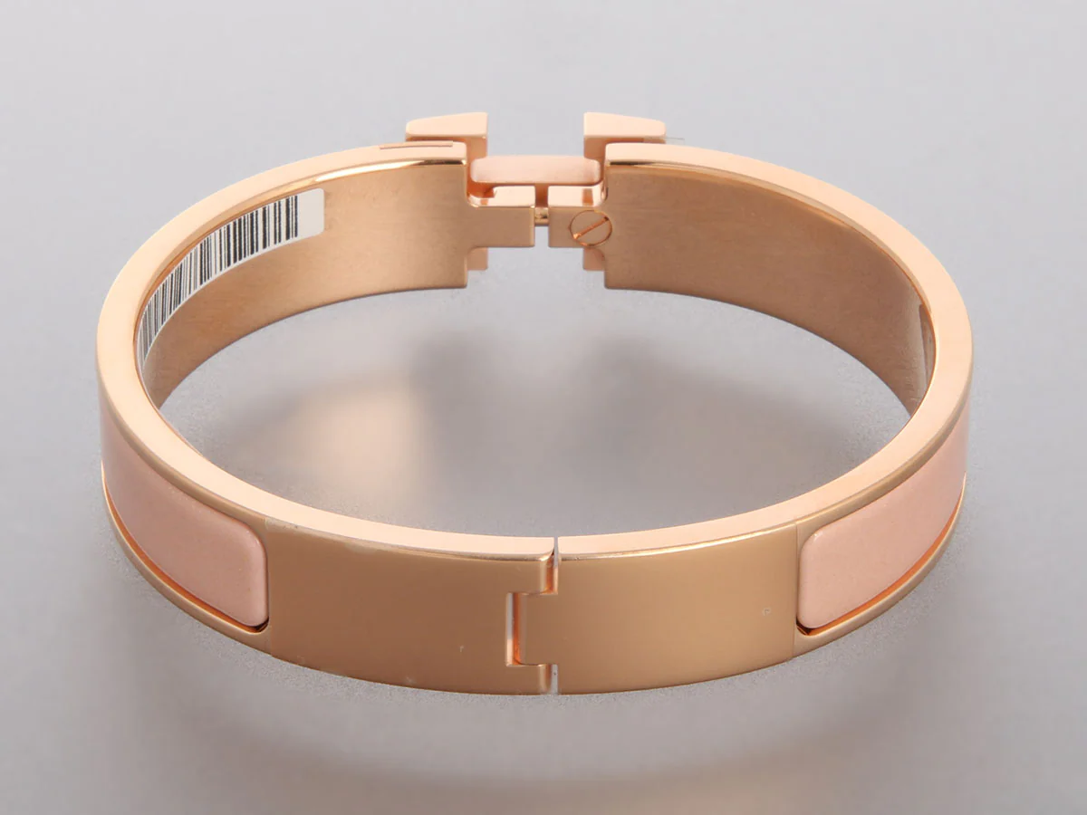 Hermès Narrow Glittery Pink Clic-Clac Bracelet - Image 4
