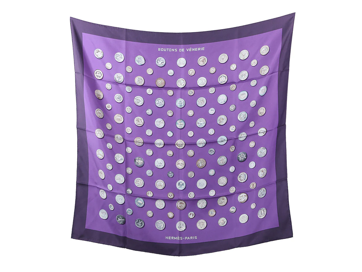 Hermès Boutons de Venerie Silk Scarf 90cm
