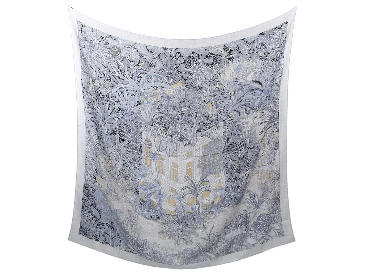 Hermès Faubourg Tropical Cashmere Silk Shawl 140cm