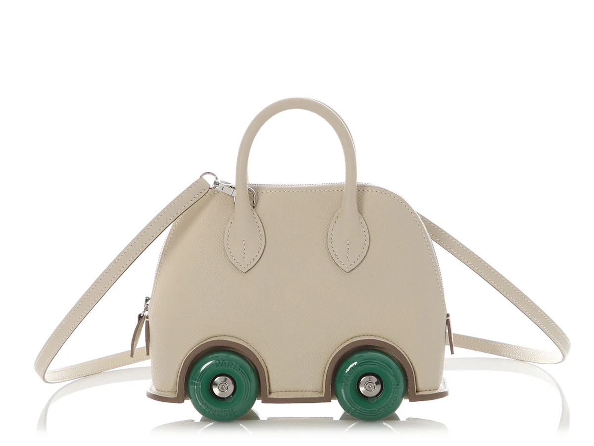 Hermès Mini Craie Epsom and Vert Vertigo Bolide on Wheels - Image 2