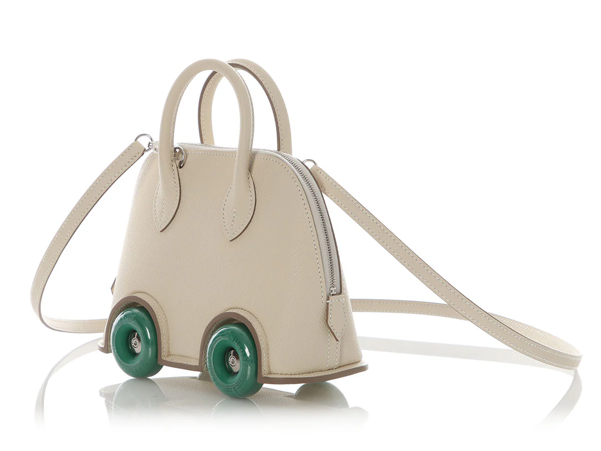 Hermès Mini Craie Epsom and Vert Vertigo Bolide on Wheels - Image 4