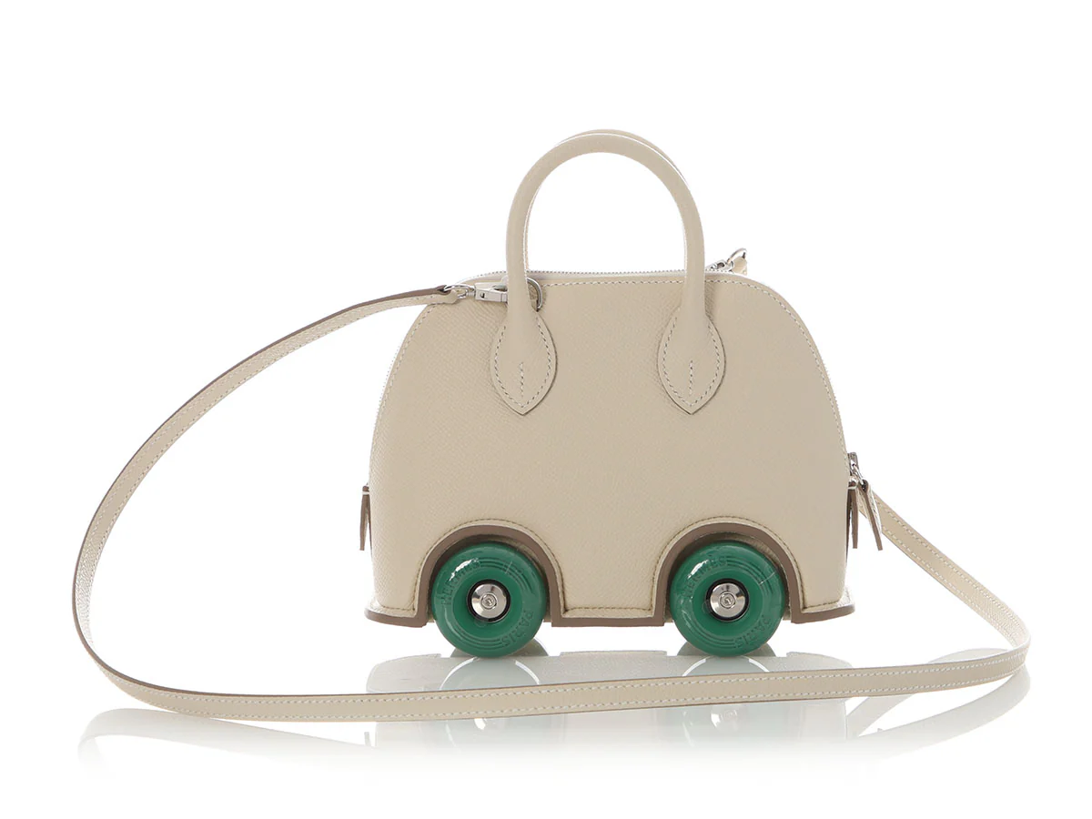 Hermès Mini Craie Epsom and Vert Vertigo Bolide on Wheels - Image 5
