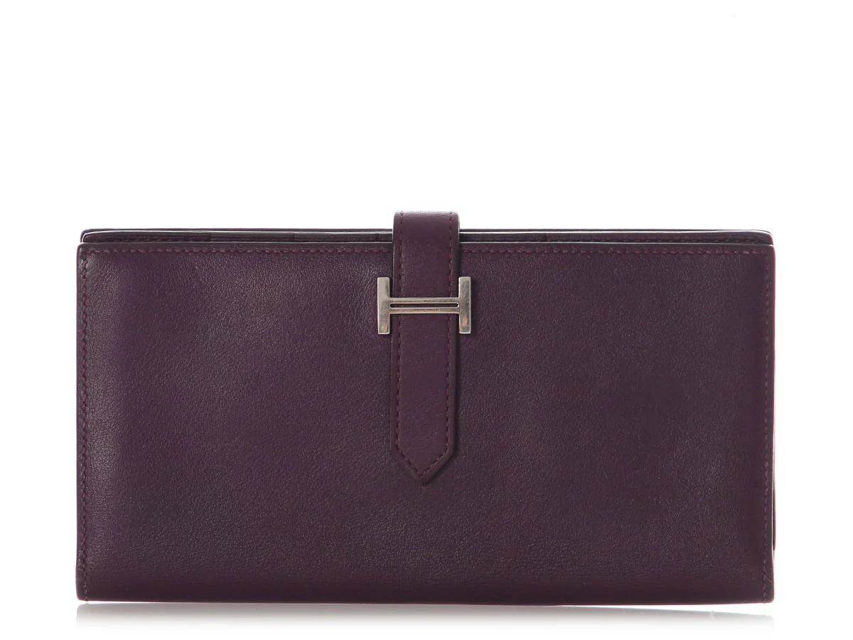 Hermès Raisin Swift Bearn Soufflet Long Wallet
