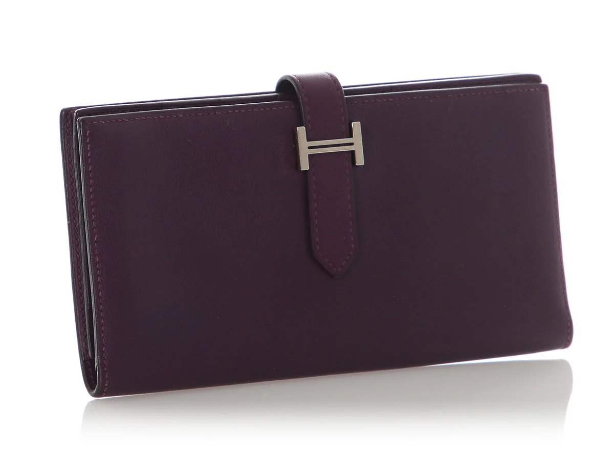 Hermès Raisin Swift Bearn Soufflet Long Wallet - Image 4