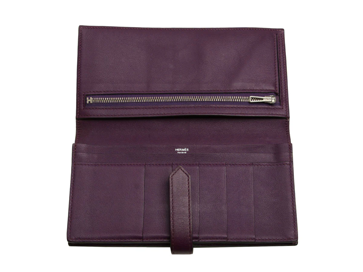 Hermès Raisin Swift Bearn Soufflet Long Wallet - Image 7