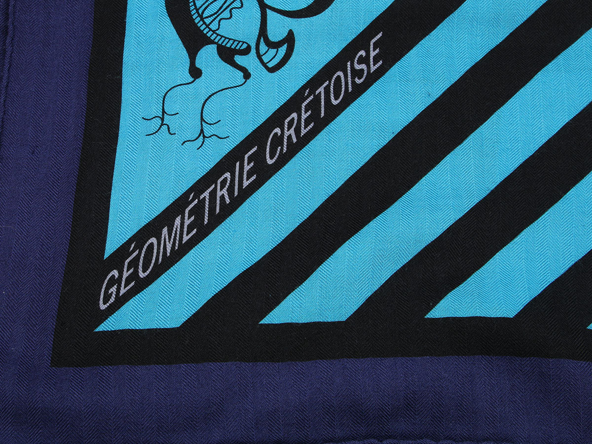 Hermès Géométrie Crétoise Cashmere Silk Shawl 140cm - Image 2