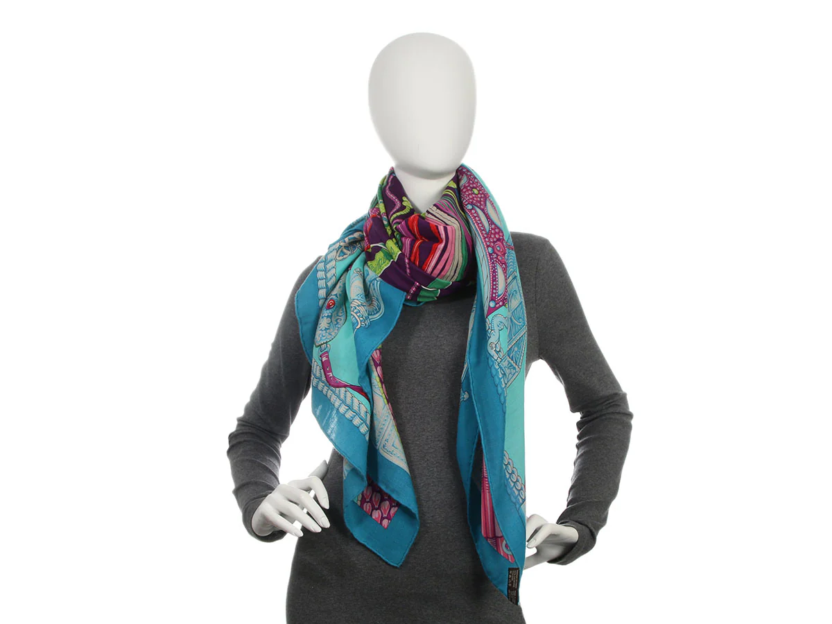 Hermès Ceintures et Liens Cashmere Silk Shawl 140cm - Image 5