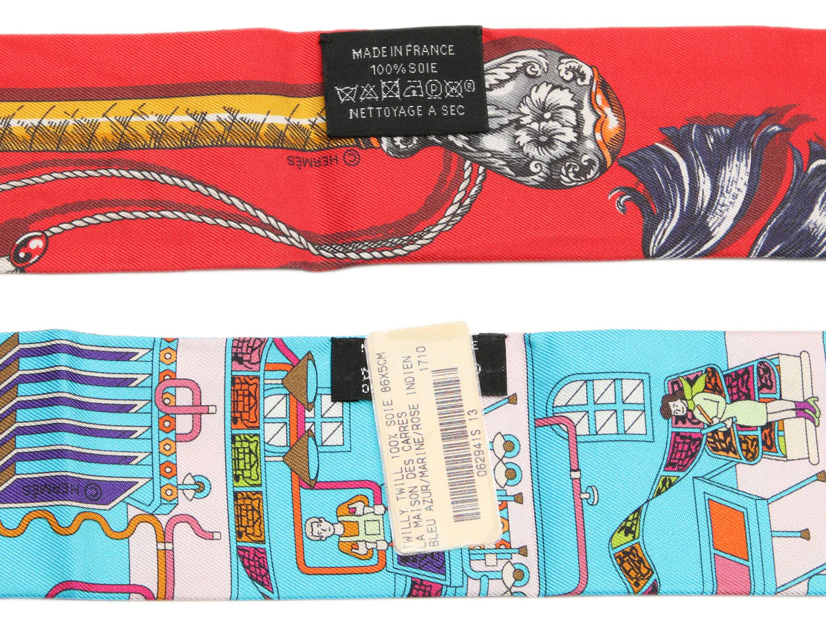 Hermès Cavalcades and La Maison des Carrés Silk Twilly Pair - Image 3