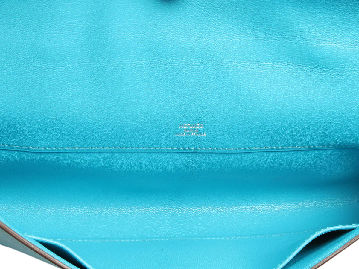 Hermès Bleu Azteque Chèvre Calcutta Kelly Cut - Image 10