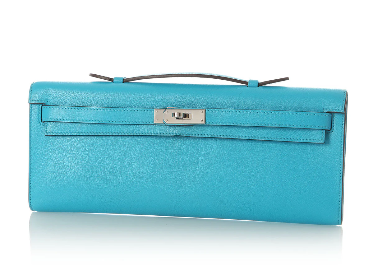 Hermès Bleu Azteque Chèvre Calcutta Kelly Cut - Image 2