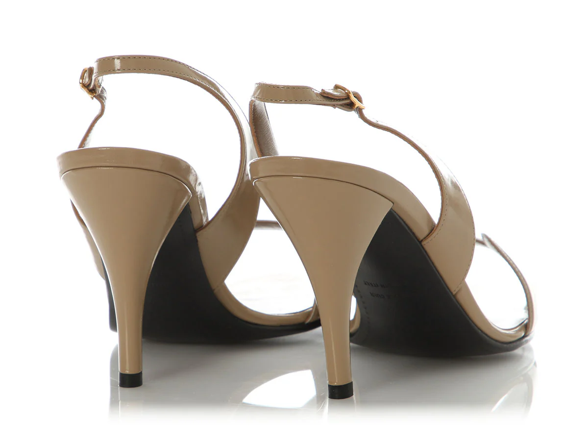 Hermès Beige Patent Night Slingback Sandals - Image 4