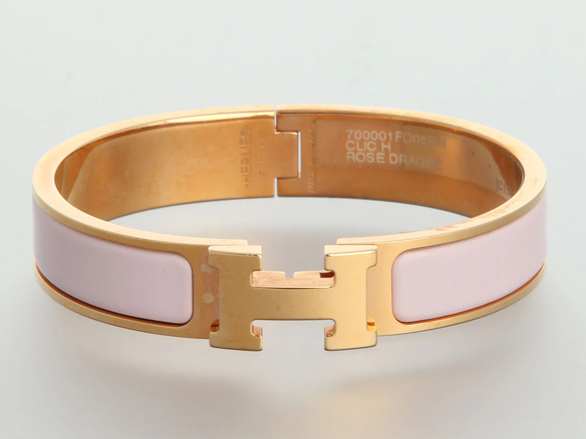 Hermès Narrow Rose Dragée Clic-Clac Bracelet - Image 2