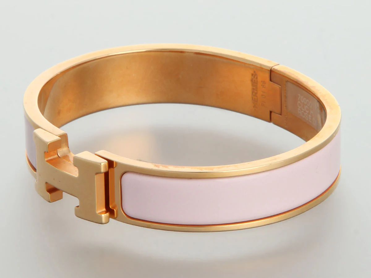 Hermès Narrow Rose Dragée Clic-Clac Bracelet - Image 3