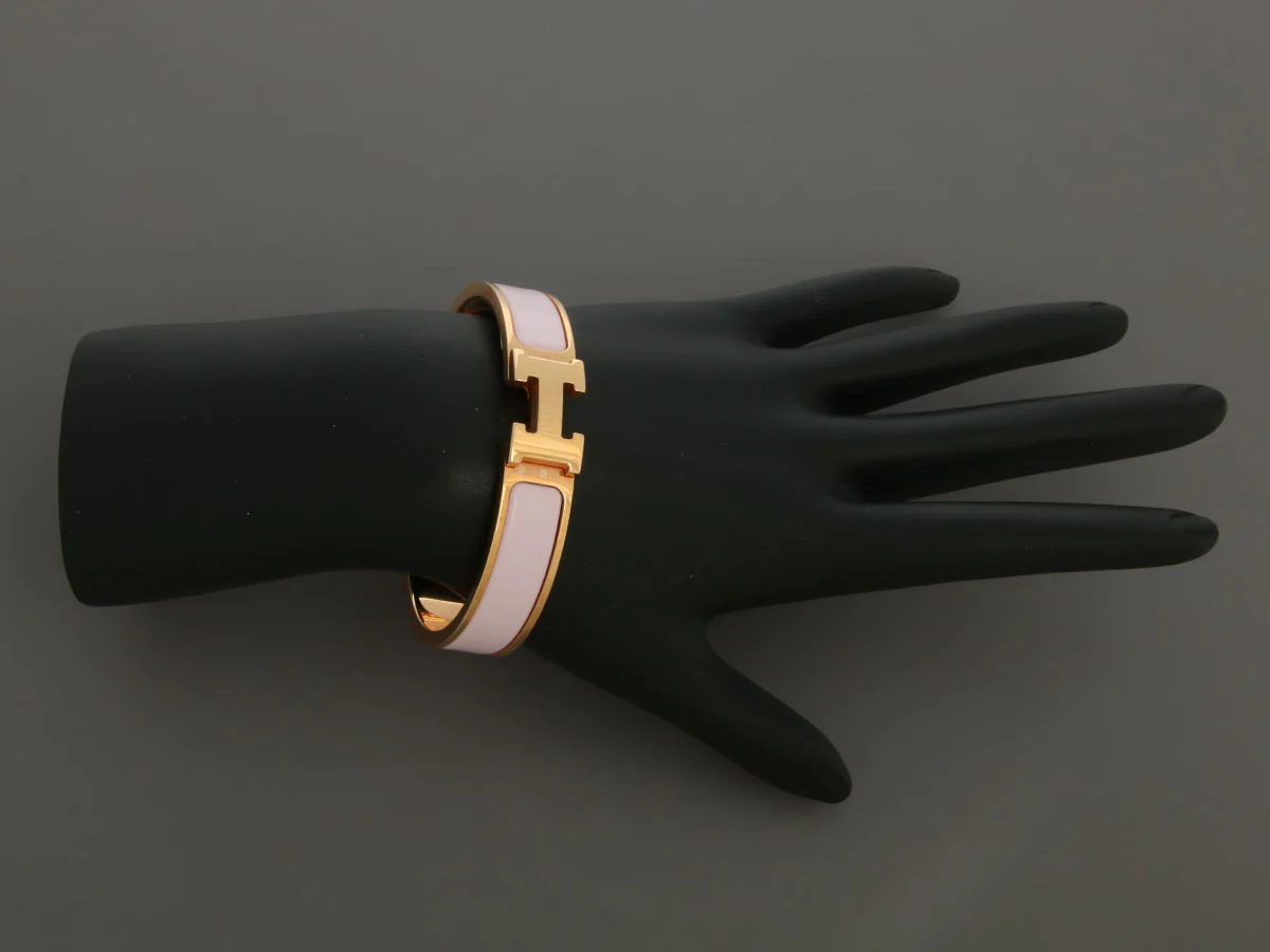 Hermès Narrow Rose Dragée Clic-Clac Bracelet - Image 6
