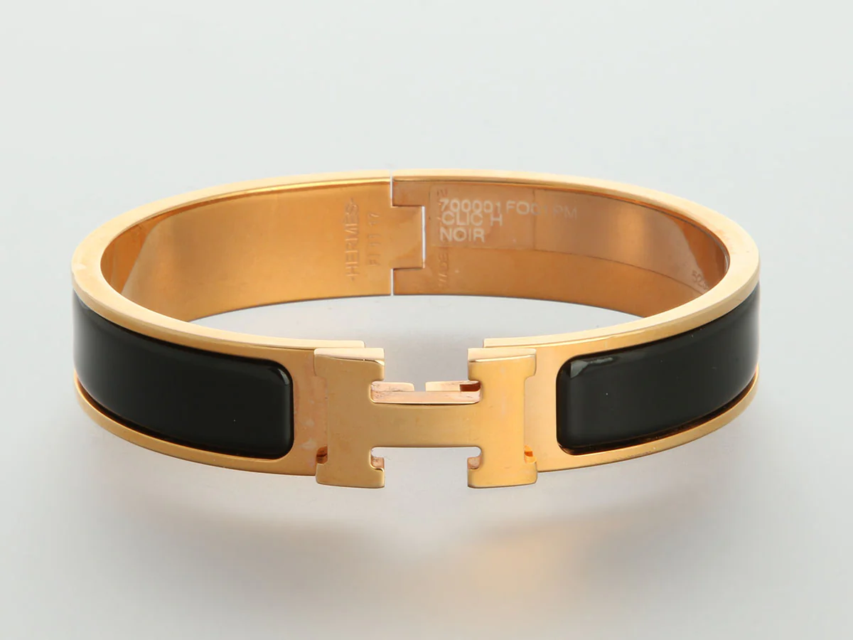 Hermès Narrow Black Clic-Clac Bracelet - Image 2