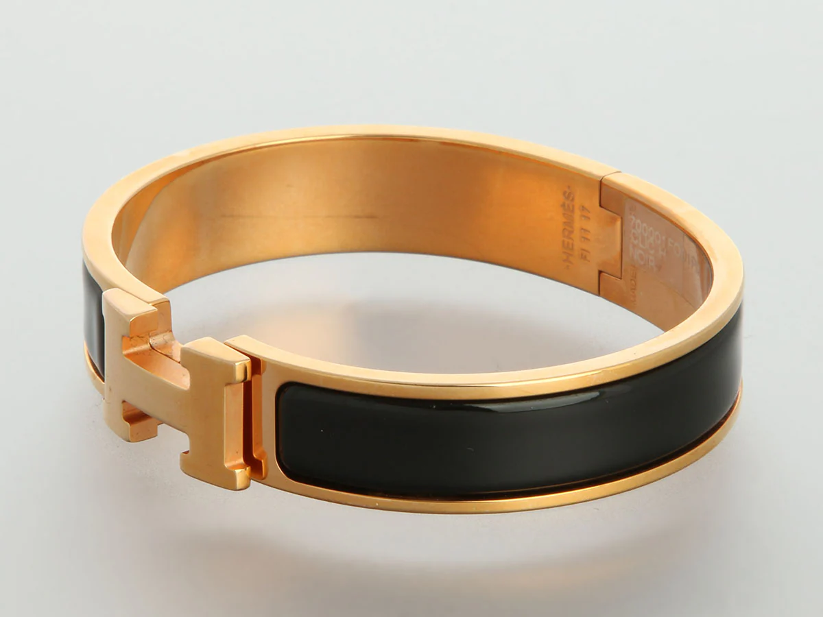 Hermès Narrow Black Clic-Clac Bracelet - Image 3