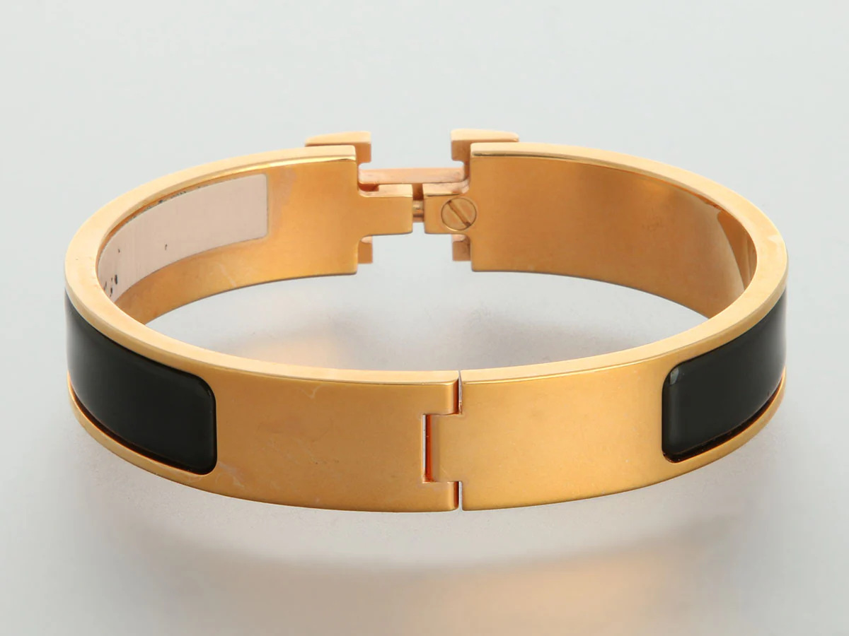 Hermès Narrow Black Clic-Clac Bracelet - Image 4