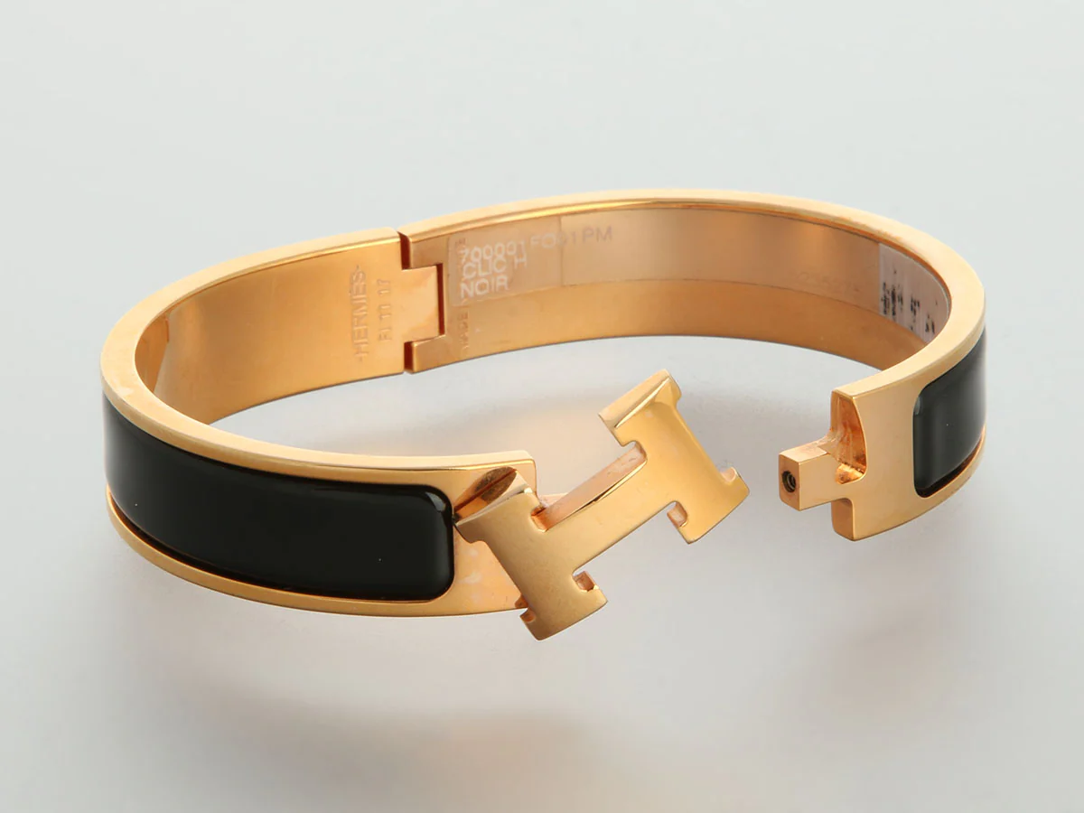 Hermès Narrow Black Clic-Clac Bracelet - Image 5