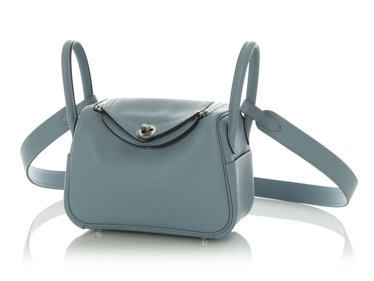 Hermès Mini Bleu Lin Swift Lindy 20 - Image 2