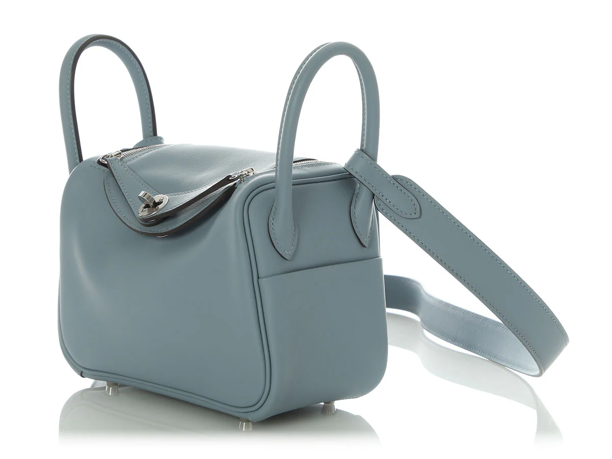 Hermès Mini Bleu Lin Swift Lindy 20 - Image 3