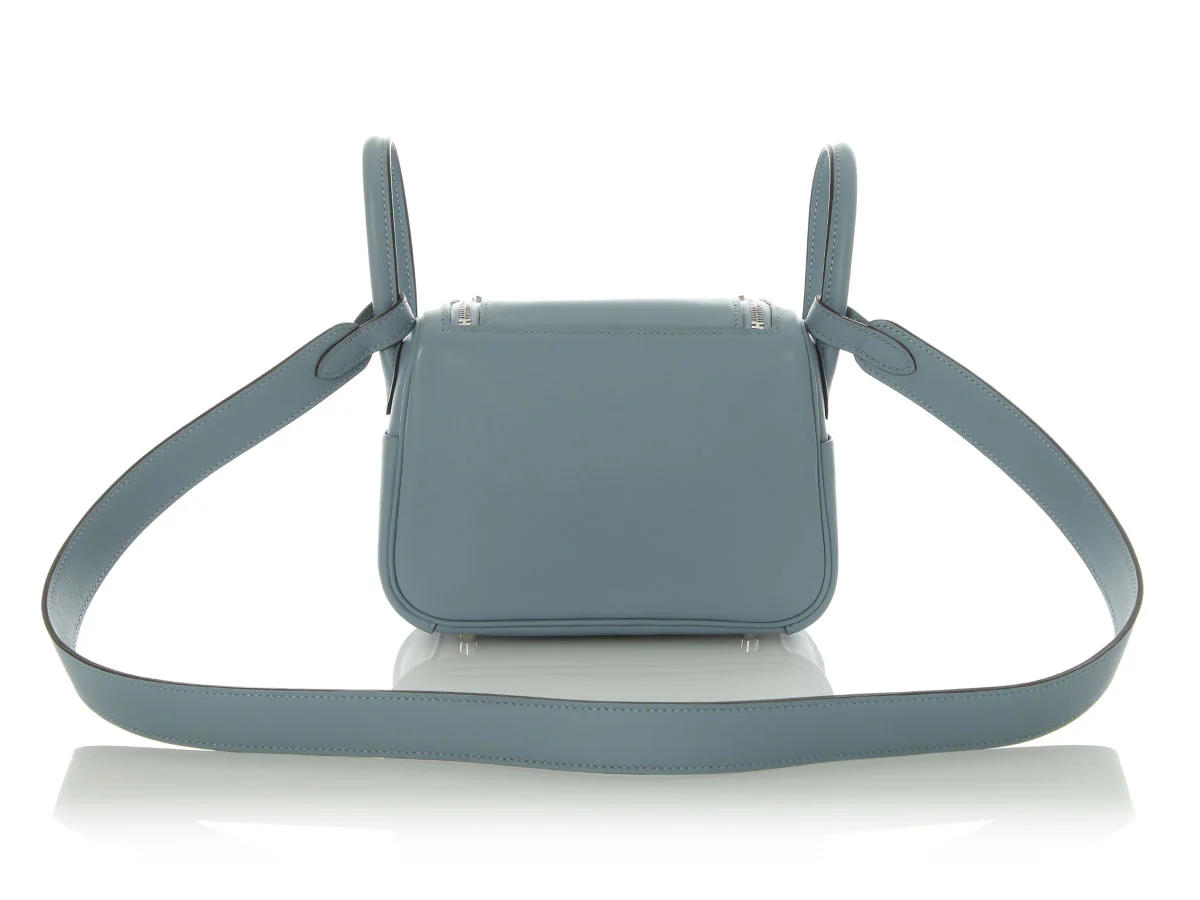 Hermès Mini Bleu Lin Swift Lindy 20 - Image 4