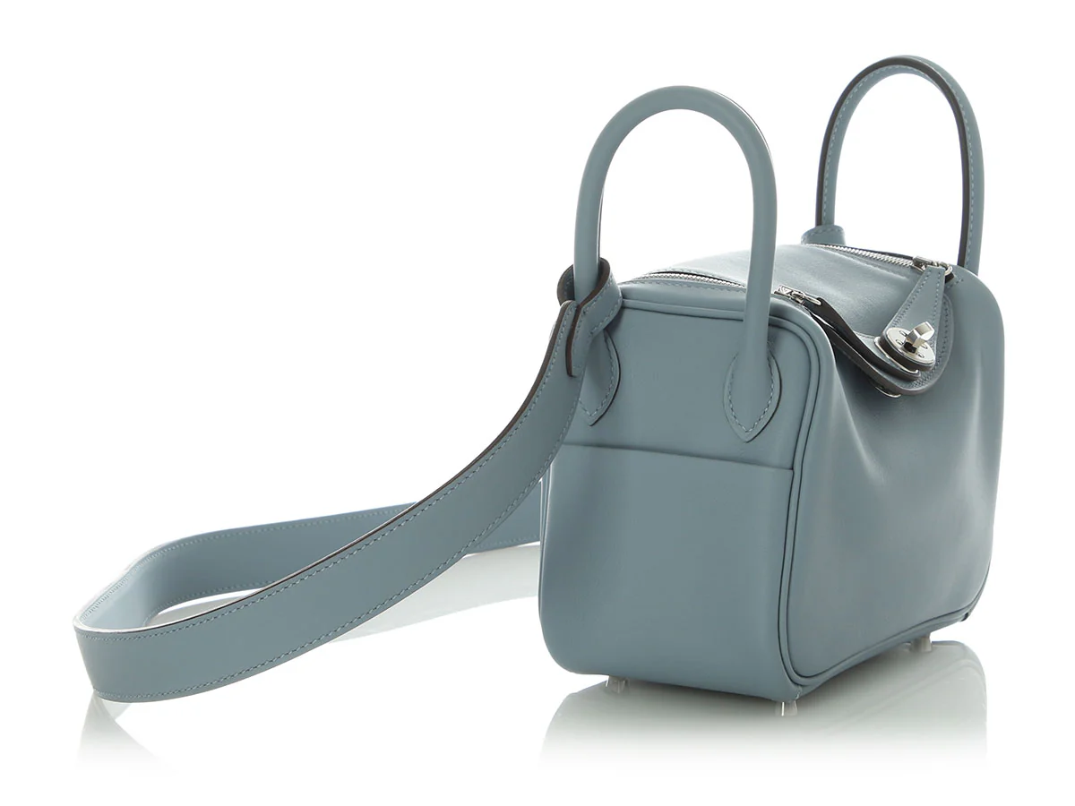 Hermès Mini Bleu Lin Swift Lindy 20 - Image 5