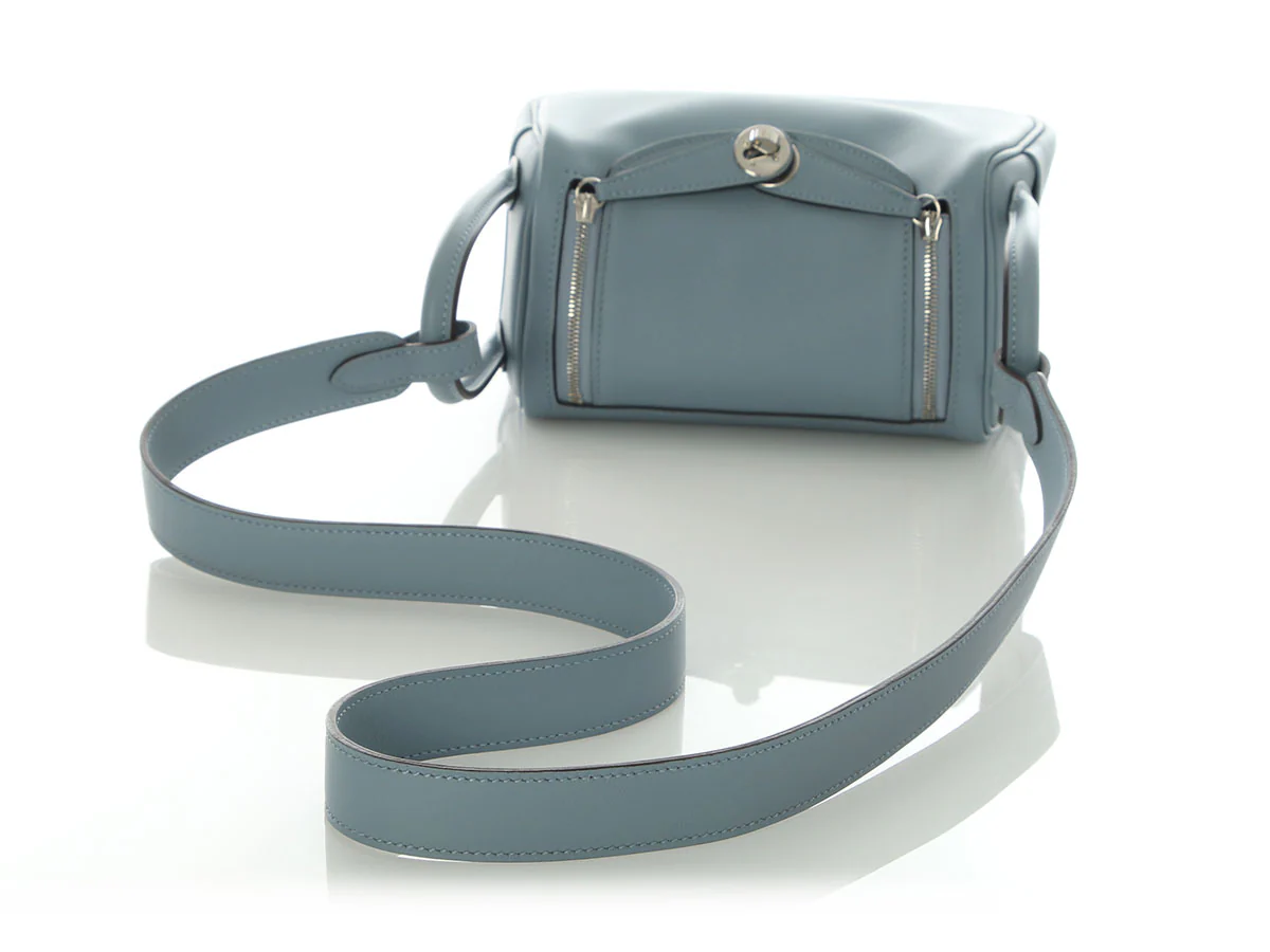 Hermès Mini Bleu Lin Swift Lindy 20 - Image 7
