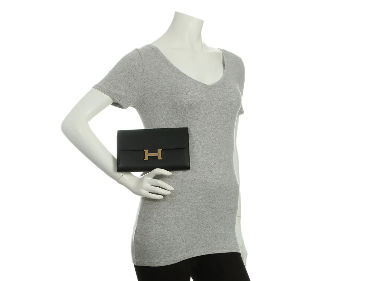 Hermès Black Epsom Constance Long Wallet - Image 10