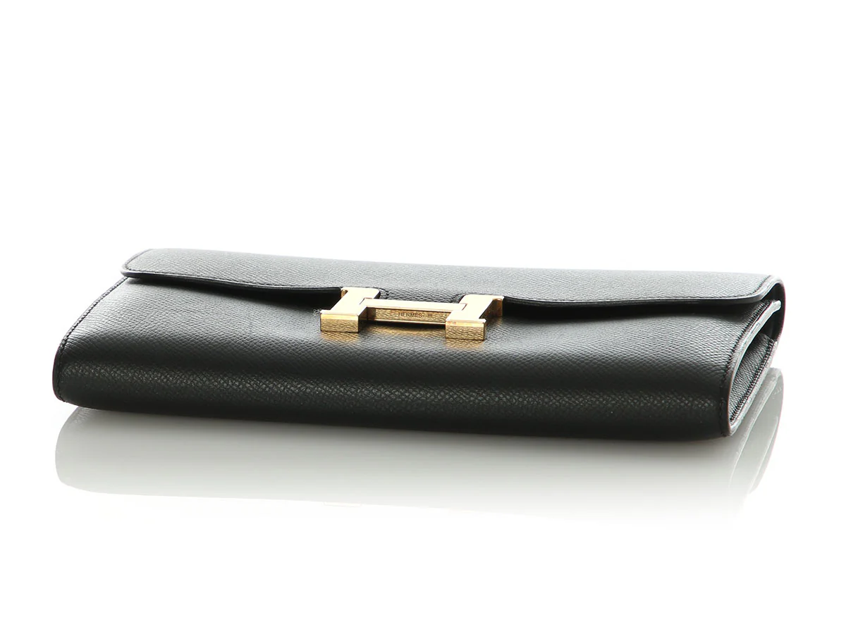 Hermès Black Epsom Constance Long Wallet - Image 6