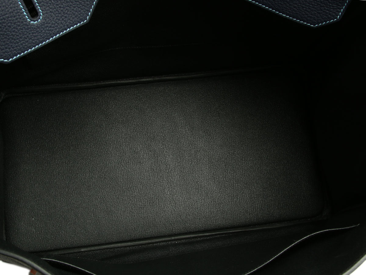 Hermès SO Bleu Nuit and Black Togo Birkin 40 - Image 10