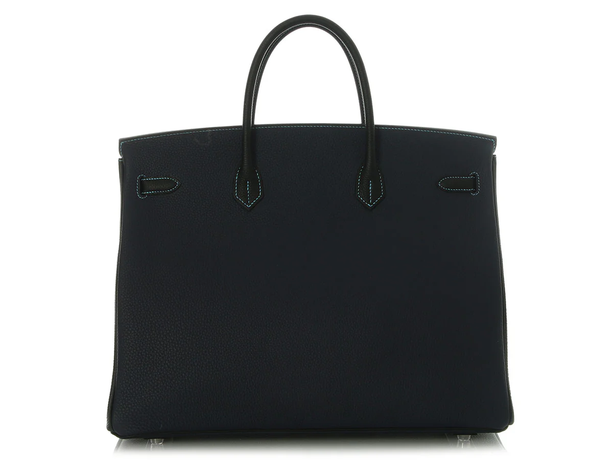 Hermès SO Bleu Nuit and Black Togo Birkin 40 - Image 4