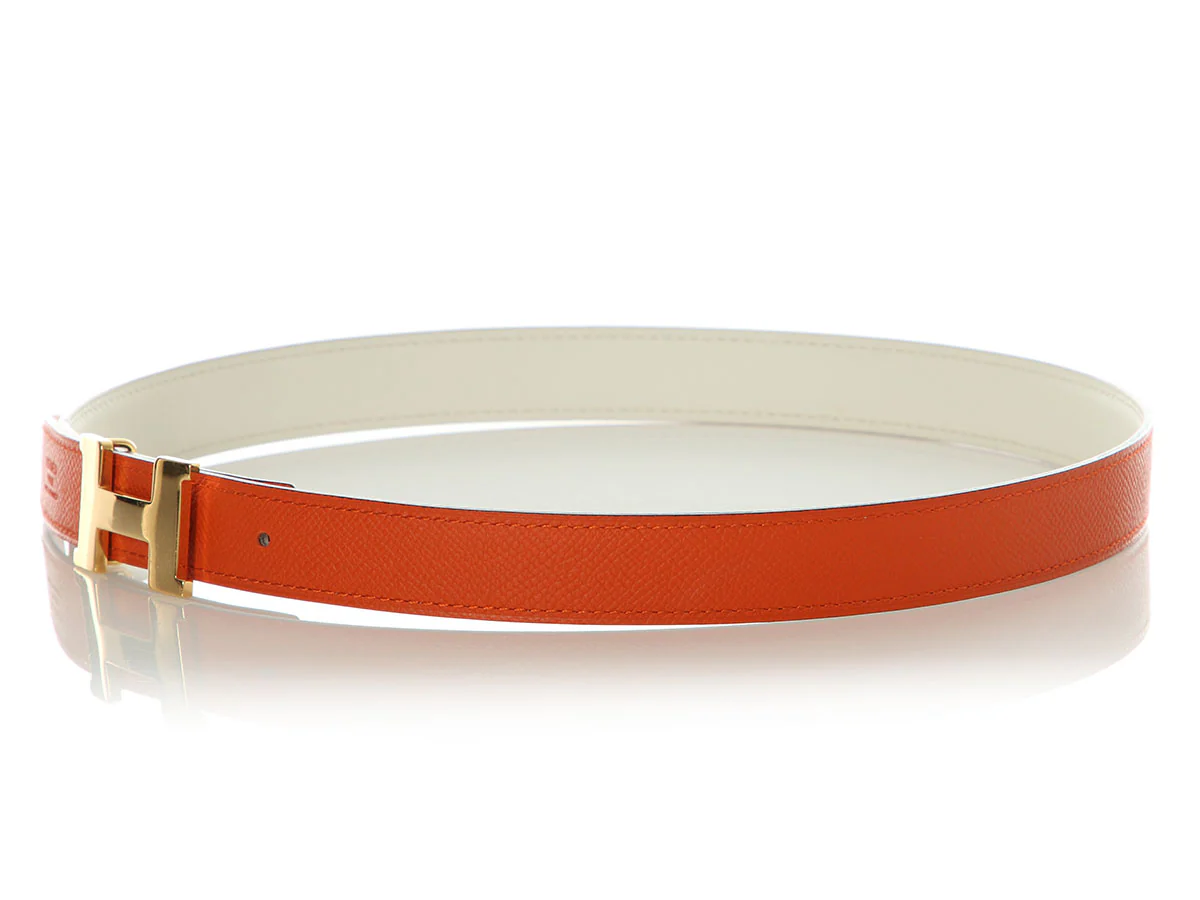 Hermès Orange and Craie Reversible Belt Kit 24mm - Image 2