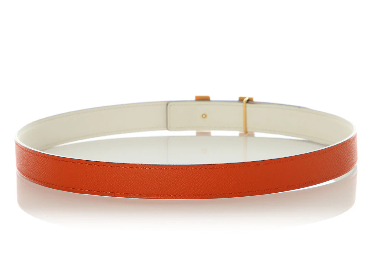 Hermès Orange and Craie Reversible Belt Kit 24mm - Image 3