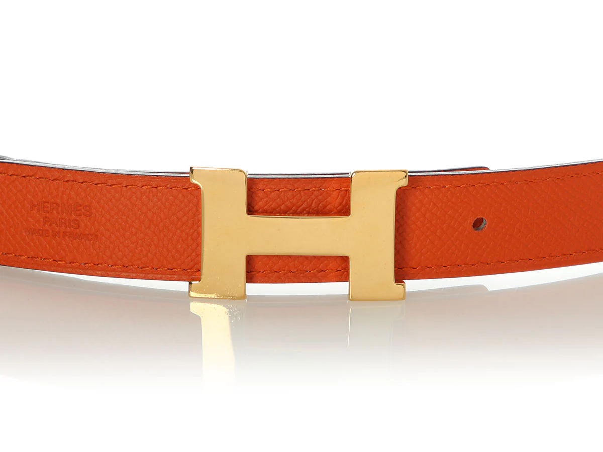 Hermès Orange and Craie Reversible Belt Kit 24mm - Image 5