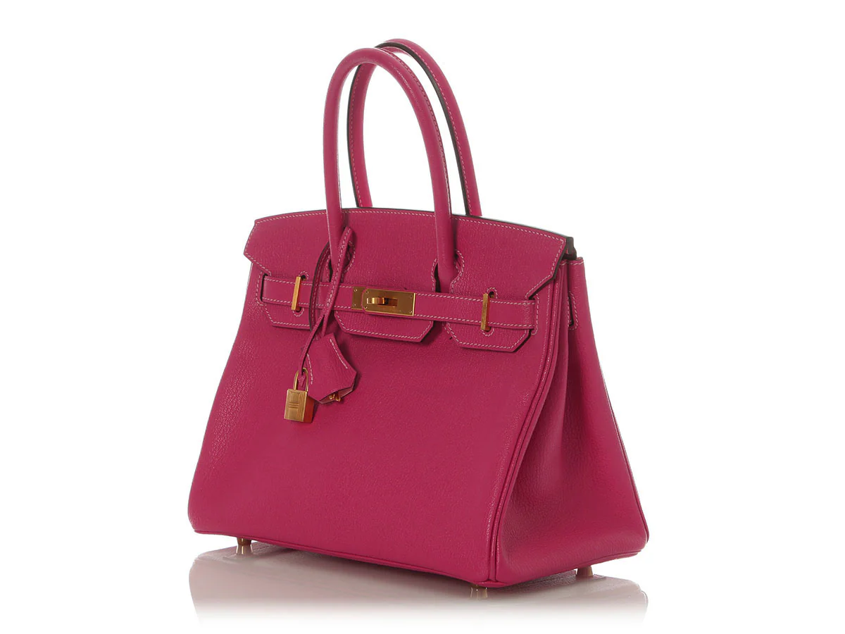 Hermès SO Rose Shocking and Rose Confetti Chèvre Birkin 30 - Image 3