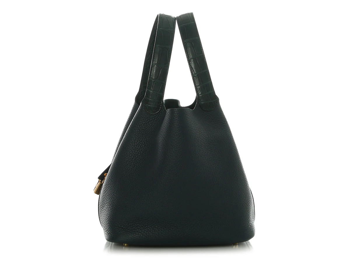 Hermès Vert Cypress Cleménce and Alligator Picotin Touch 22