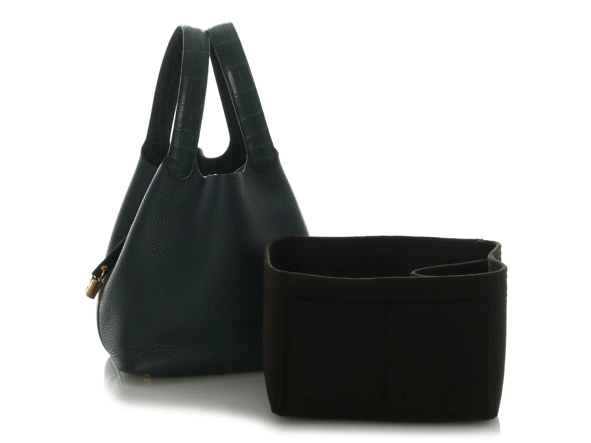 Hermès Vert Cypress Cleménce and Alligator Picotin Touch 22 - Image 2