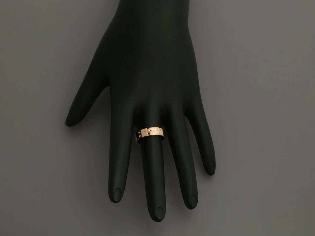 Hermès 18K Rose Gold Diamond Kelly Ring - Image 6
