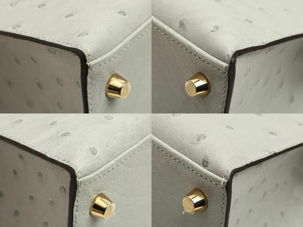 Hermès Bleu Glacier Ostrich Kelly 25 - Image 10