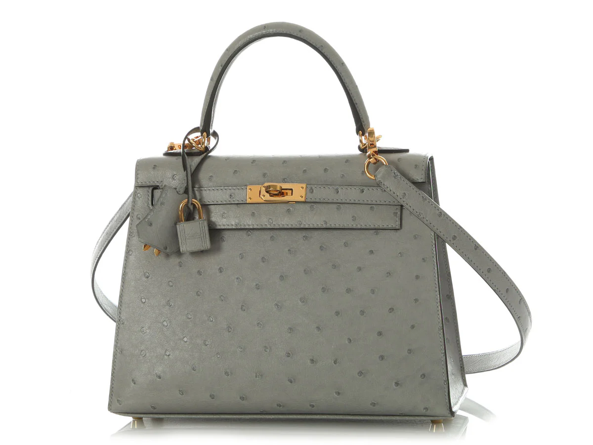 Hermès Bleu Glacier Ostrich Kelly 25 - Image 3