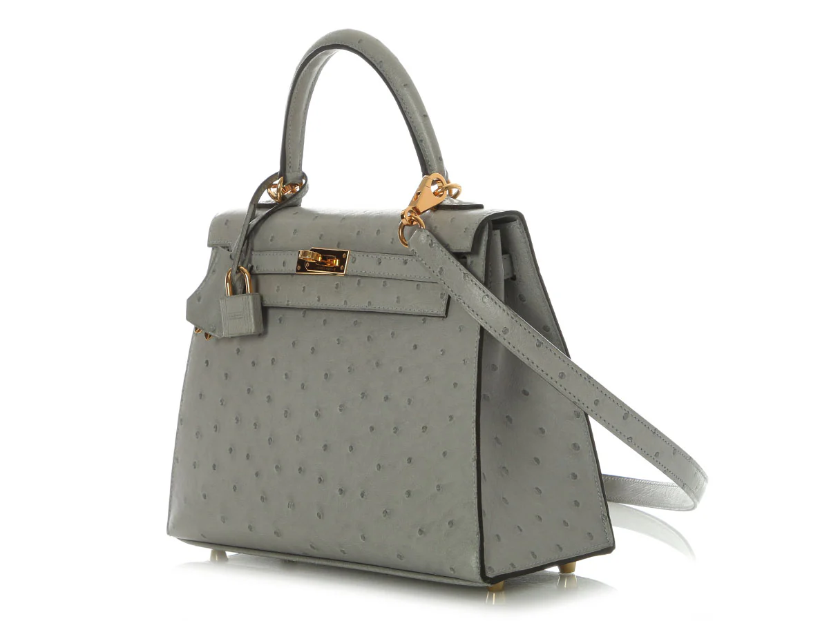 Hermès Bleu Glacier Ostrich Kelly 25 - Image 4