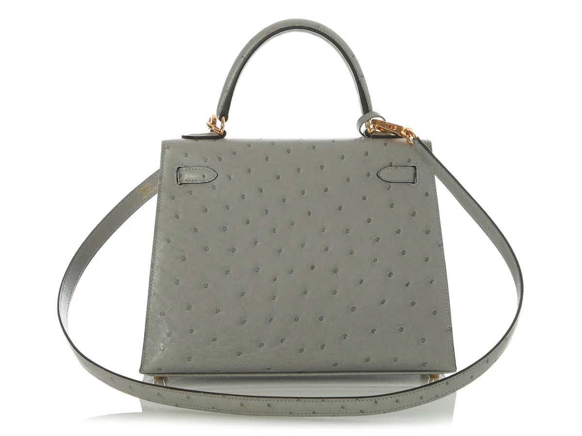 Hermès Bleu Glacier Ostrich Kelly 25 - Image 5