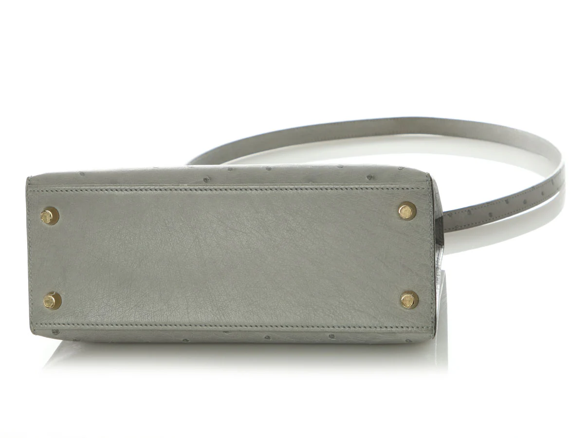 Hermès Bleu Glacier Ostrich Kelly 25 - Image 7