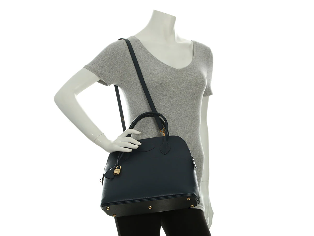Hermès Vintage Navy Epsom Bolide 35 - Image 10
