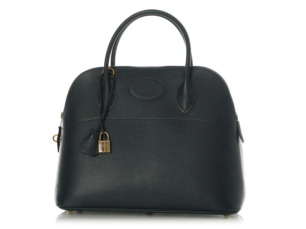 Hermès Vintage Navy Epsom Bolide 35 - Image 2