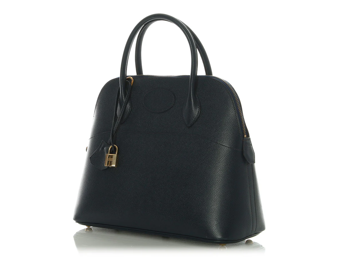 Hermès Vintage Navy Epsom Bolide 35 - Image 3