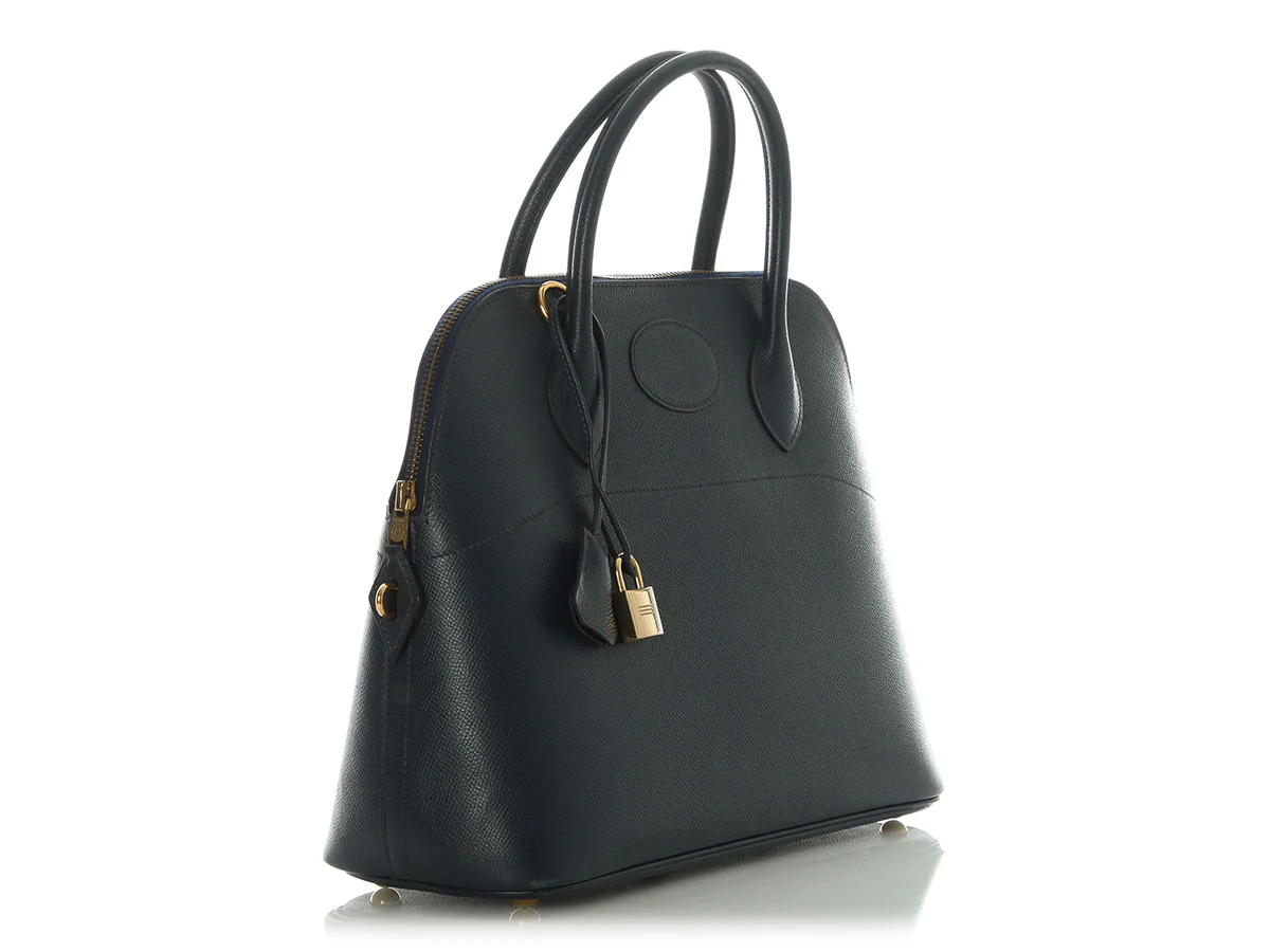 Hermès Vintage Navy Epsom Bolide 35 - Image 5