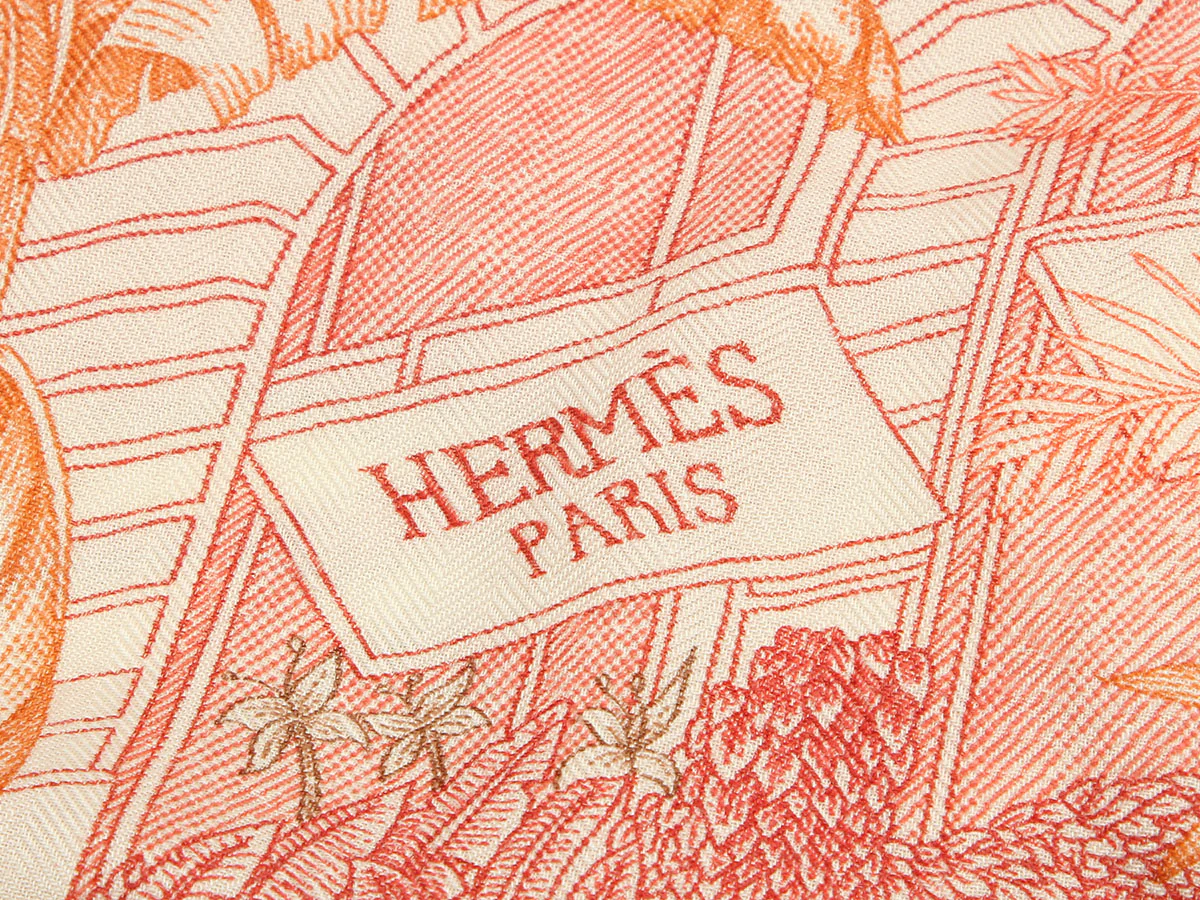 Hermès Faubourg Tropical Cashmere Silk Shawl 140cm - Image 2