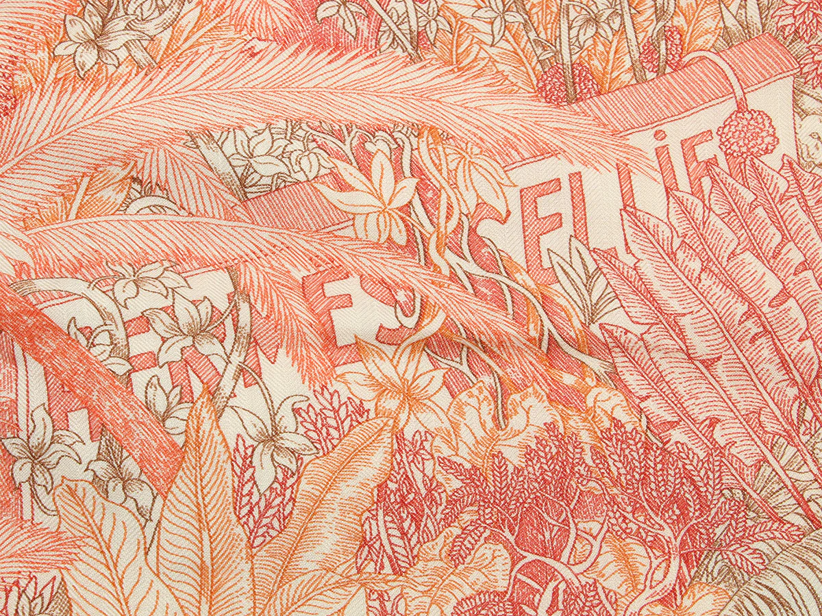 Hermès Faubourg Tropical Cashmere Silk Shawl 140cm - Image 3