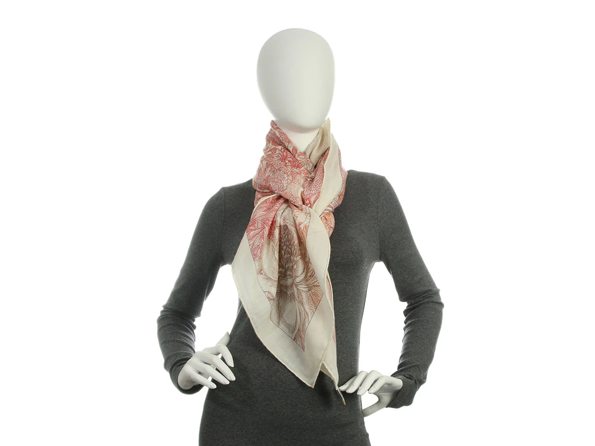 Hermès Faubourg Tropical Cashmere Silk Shawl 140cm - Image 6